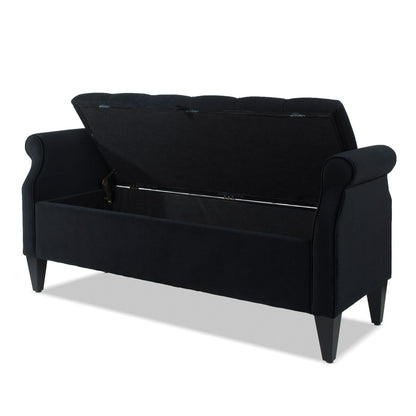 Jacqueline - Tufted Roll Arm Storage Bench