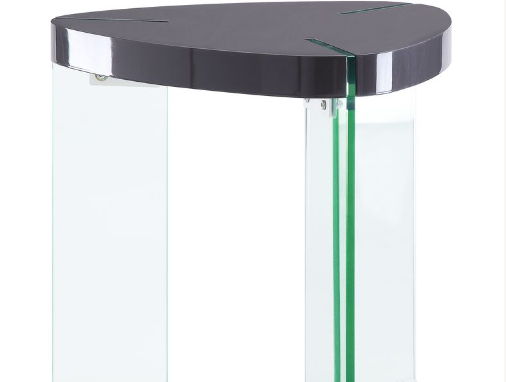 Noland - Clear Glass High Gloss End Table - Gray