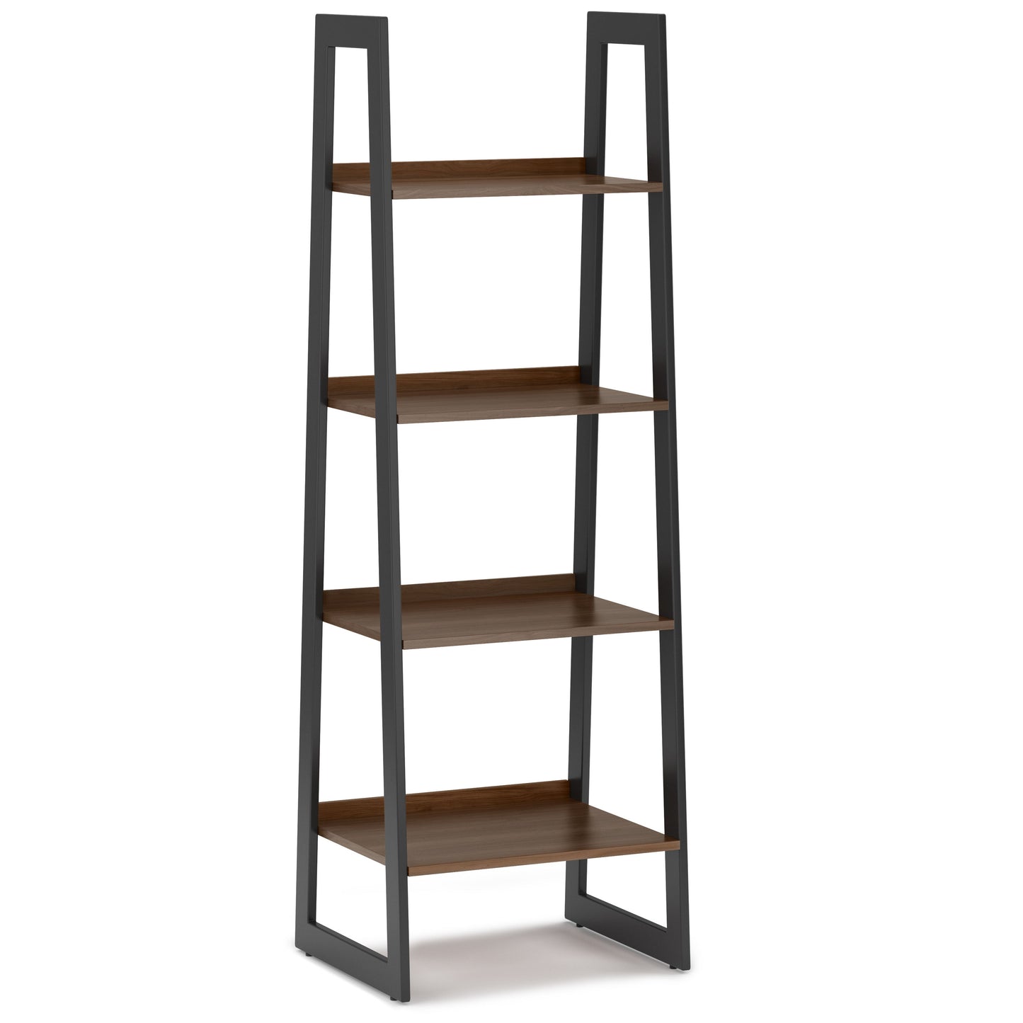 Sawhorse - Solid Walnut Veneer And Metal Ladder Shelf - Walnut