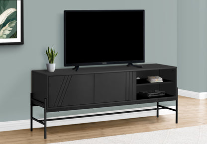 TV Stand, Modern Design Console, Media Entertainment Center, Storage Cabinet, Contemporary & Modern - Black