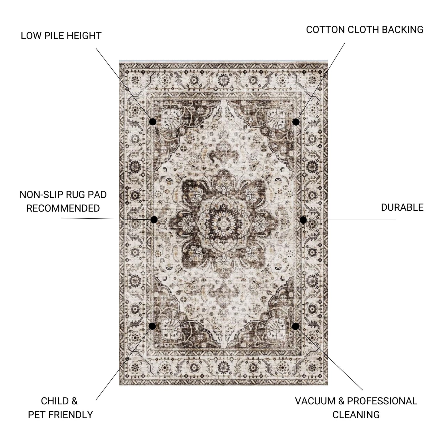 Fenix - Accent Rug, Elegant Design - Ivory / Taupe