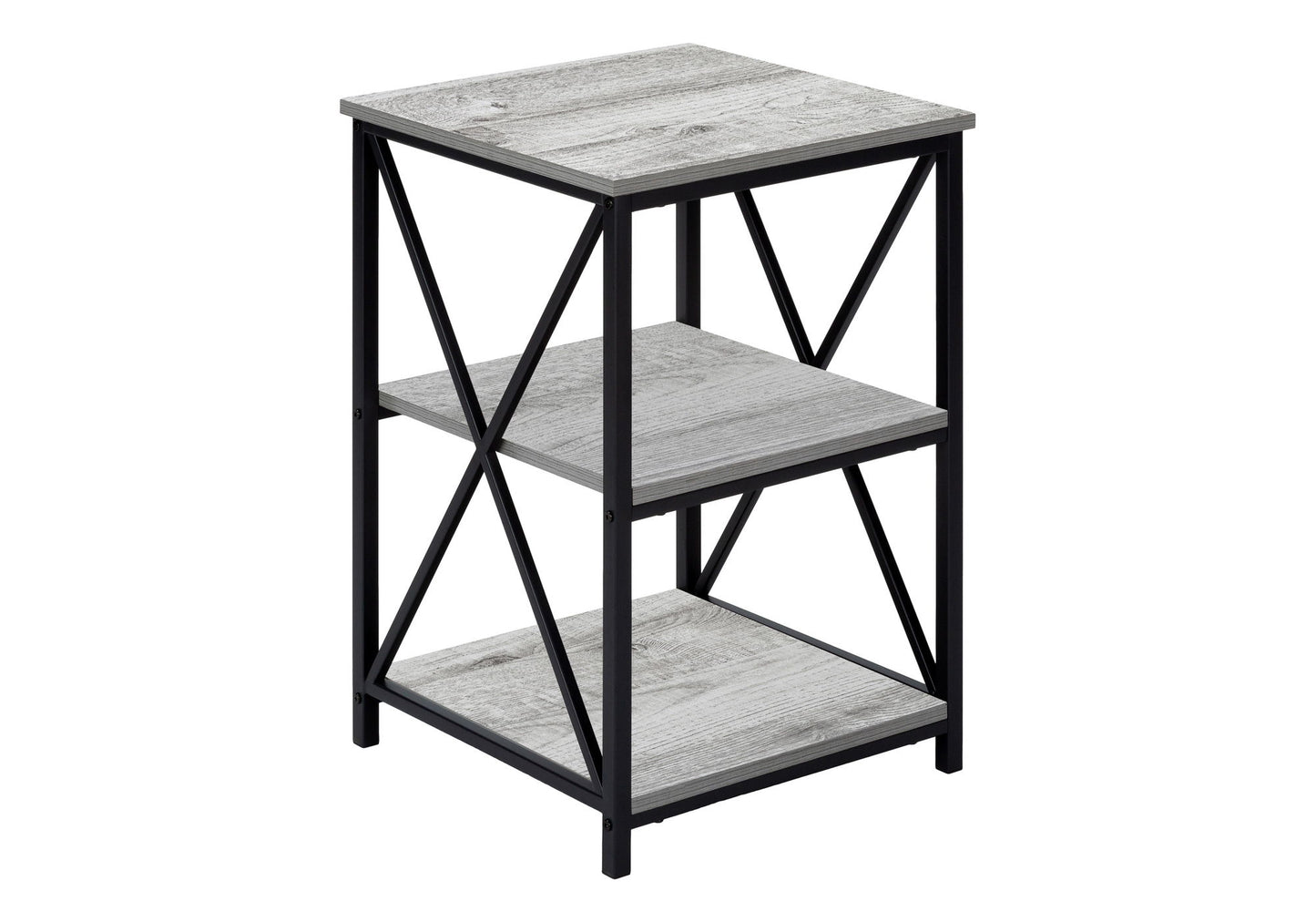 3 Tier Accent Table, Side Marble Look Contemporary & Modern