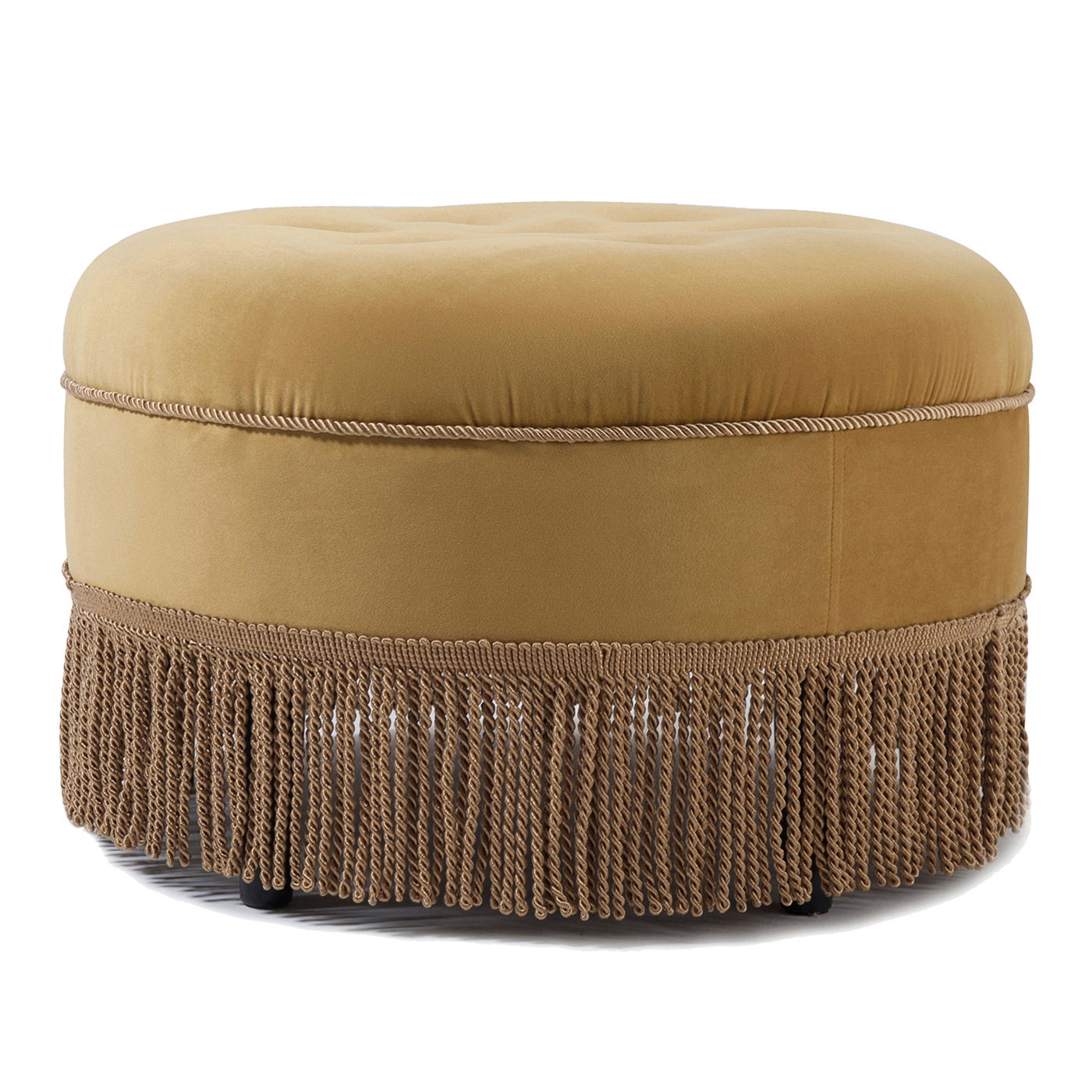 Yolanda - Luxurious Upholstery Round Upholstered Accent Ottoman