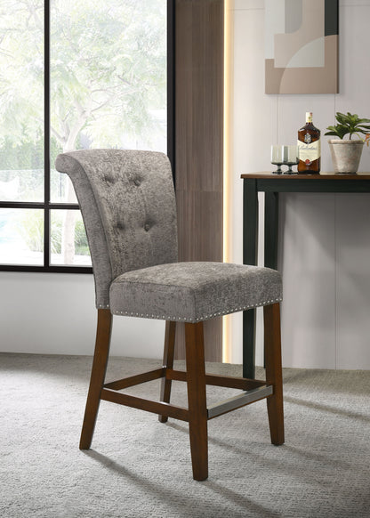 Auggie - 20.5" Fabric Counter Height Chair With Nailhead Trim