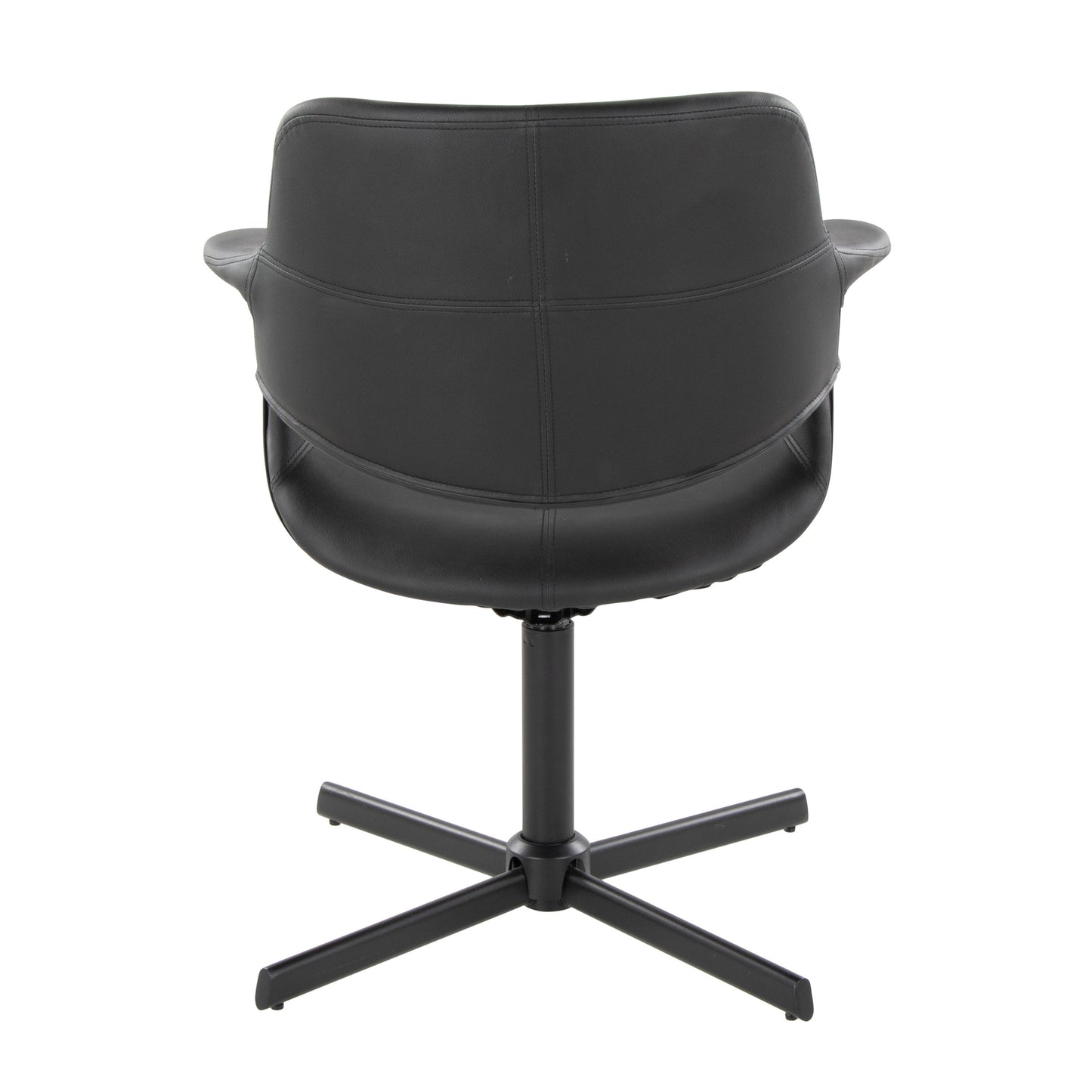 Vintage Flair - Mid-Century Modern Swivel Chair With X - Pedestal - Black