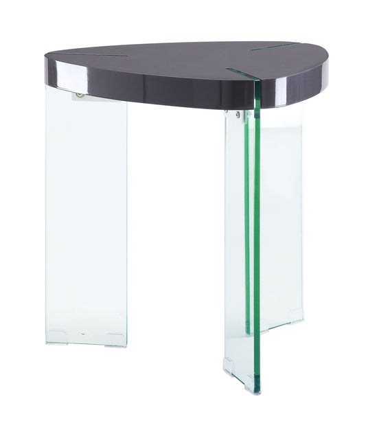 Noland - Clear Glass High Gloss End Table - Gray