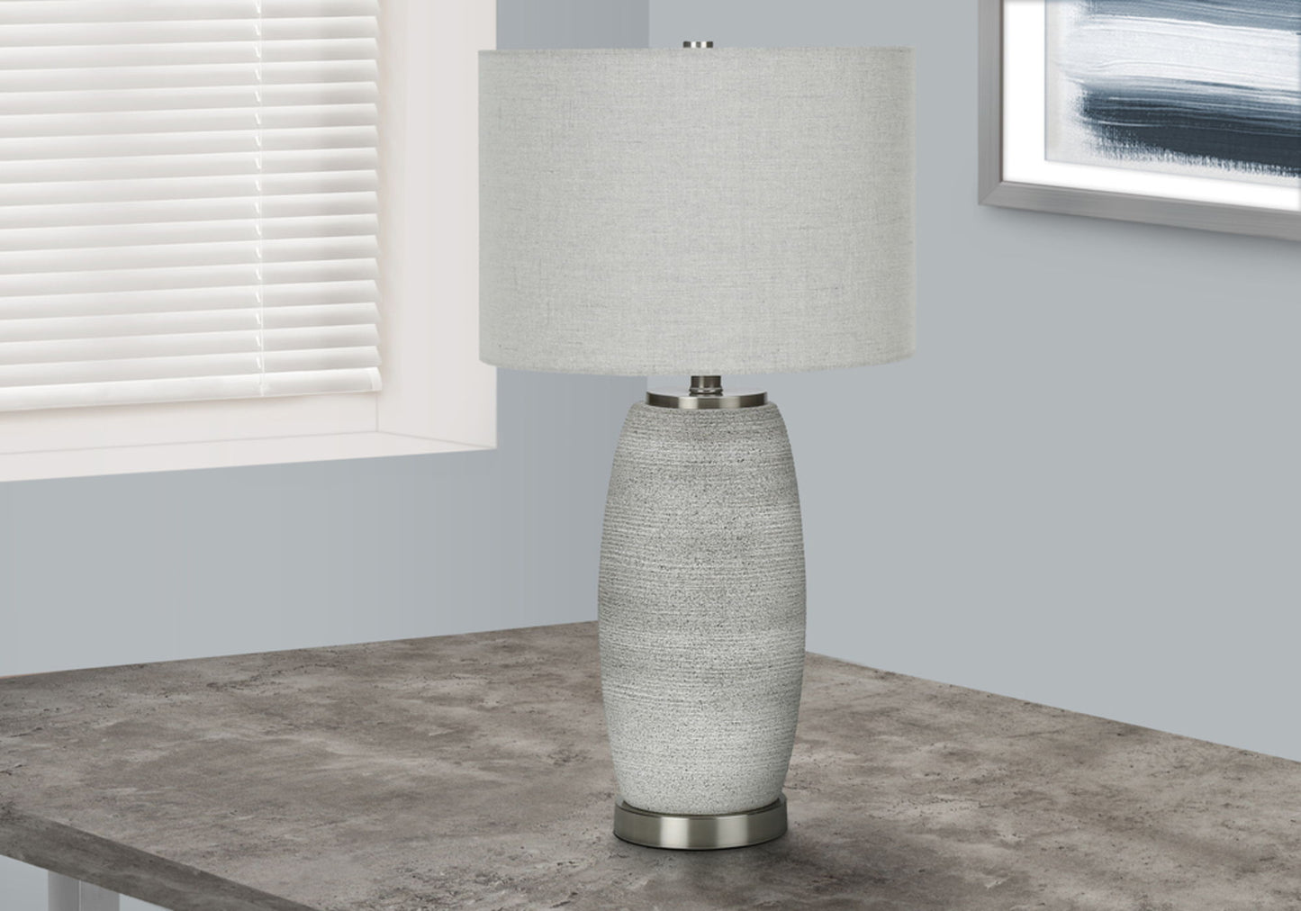 Lighting, Table Lamp, Ceramic, Modern - Gray