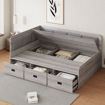 Daybed With Three Drawers And Three Storage Compartments