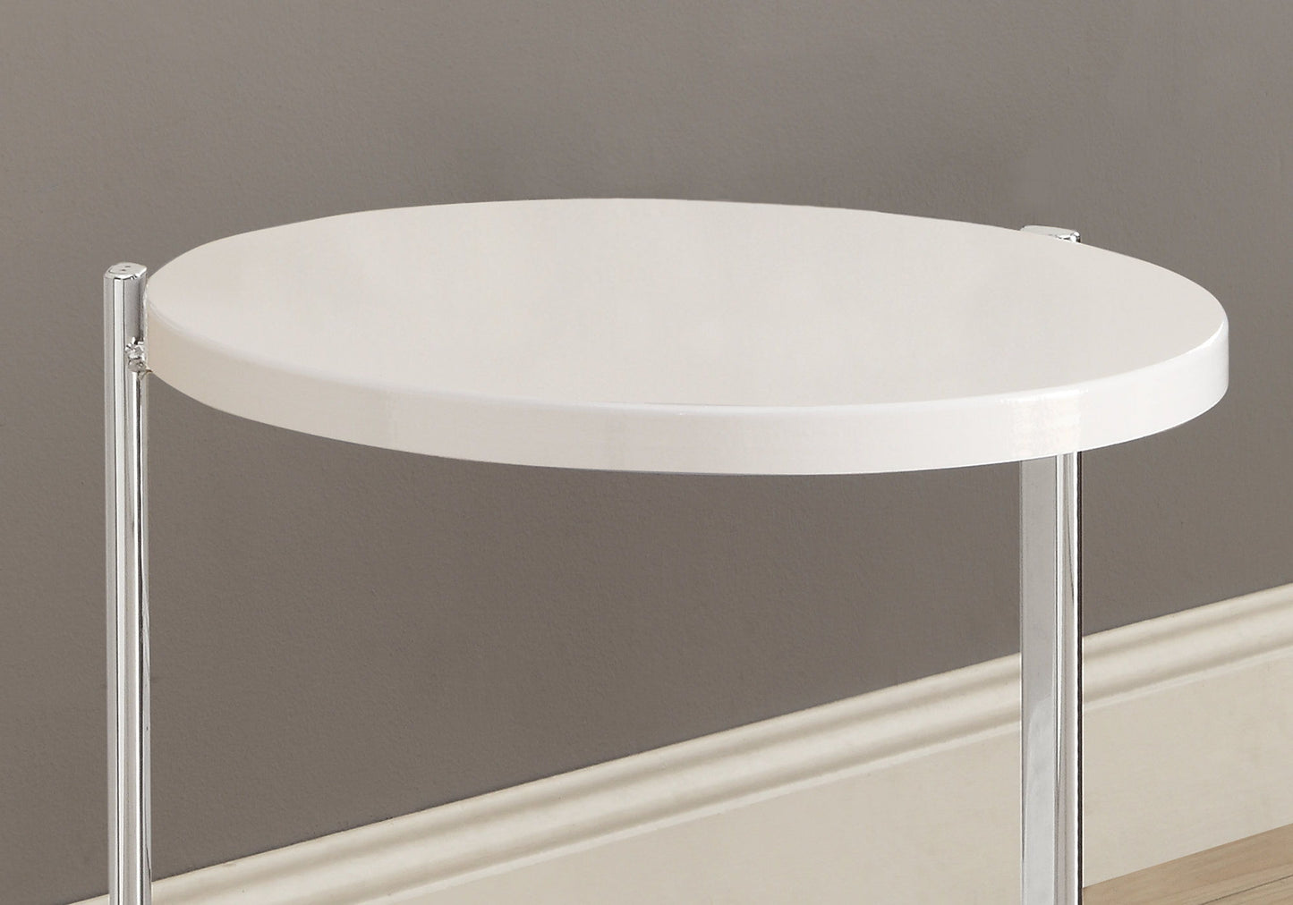 Accent Table Round For Living Room - White