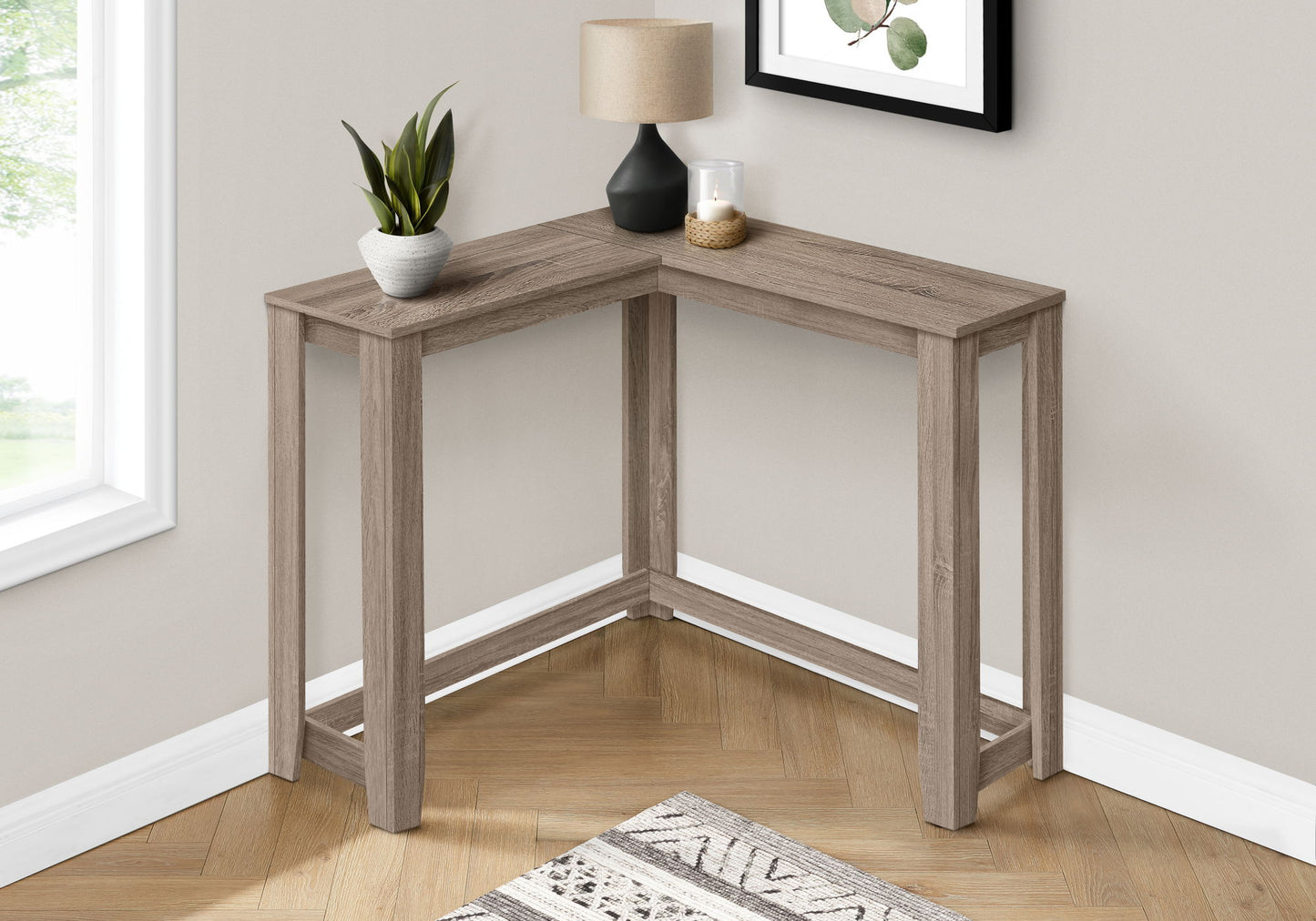 Corner Accent Console Table For Entryway, Unique Design Contemporary & Modern