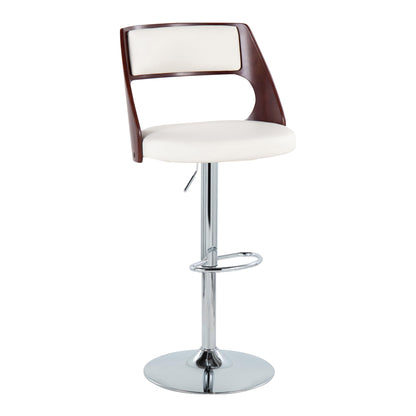 Cecina - Mid-Century Modern Adjustable Height Barstool Wth Swivel And Oval Footrest (Set of 2)