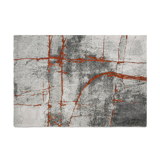 Quarry - 5.25' X 6.5' Abstract Area Rug - Gray / Orange