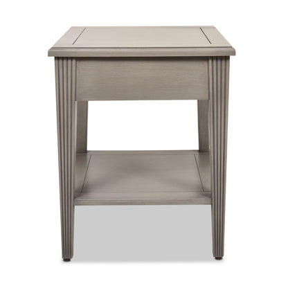 Dauphin - Storage Shelf Side Table - Gray Cashmere