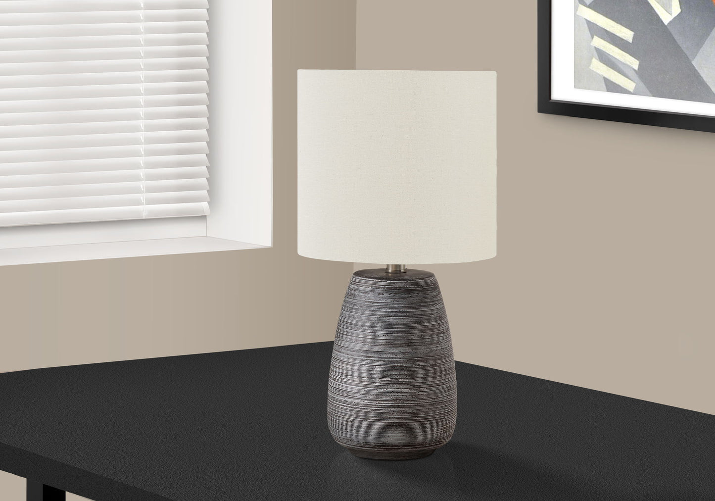 Lighting, Table Lamp, Ceramic, Contemporary - Gray / Cream