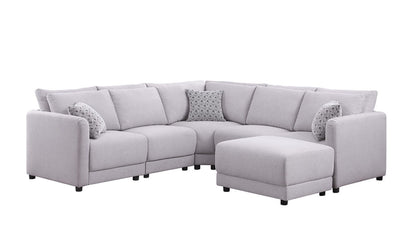 Penelope - Fabric Reversible Modular Sectional Sofa With Ottoman And Pillows