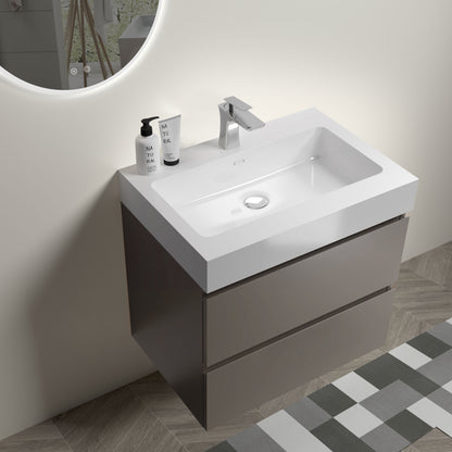 Alice - Bathroom Vanity With Sink, Large Storage Wall Mounted Floating Bathroom Vanity For Modern Bathroom, One-Piece Sink Basin Without Drain And Faucet