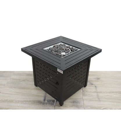 Outdoor Fire Pit Table With Lid, High-Quality Materials - Black