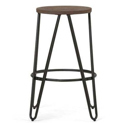 Simeon - Multifunctional Metal Stool With Wood Seat