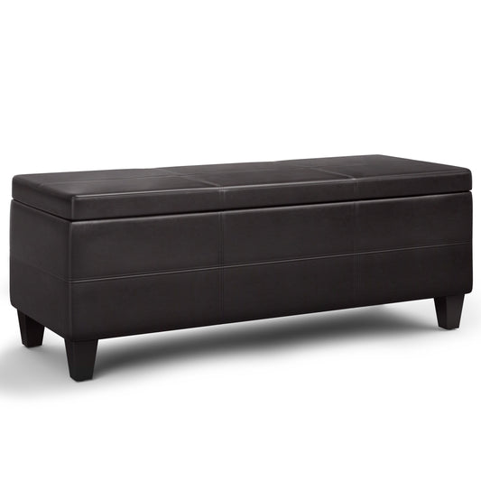 Avalon - Lift Top Rectangular Storage Ottoman - Tanners Brown