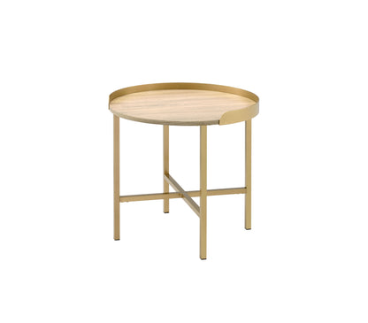 Mithea - End Table - Oak / Gold