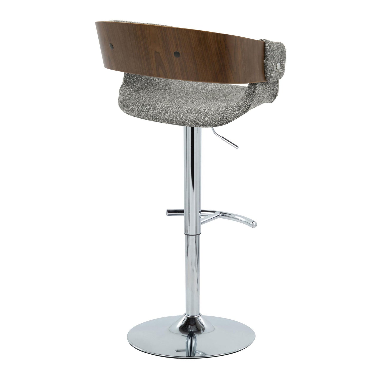 Elisa - Mid Century Modern Adjustable Barstool With Swivel With Rounded T Footrest (Set of 2)