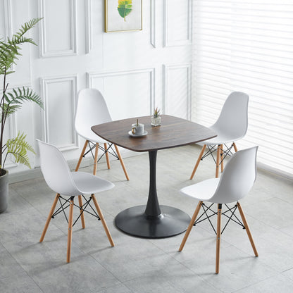 5 Pieces Table And Chair Dining Sets, Kitchen Sets, Coffee Sets, MDF Table And Chair - White