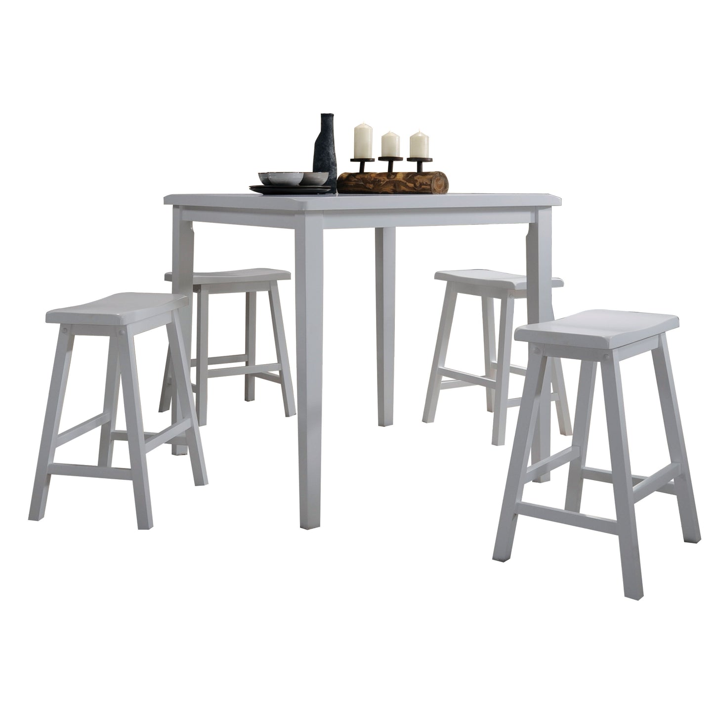 Gaucho - 5 Pieces Pack Counter Height Table Set - White