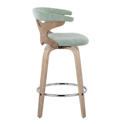 Gardenia - Mid Century Modern Fixed Height Counter Stool With Swivel (Set of 2)