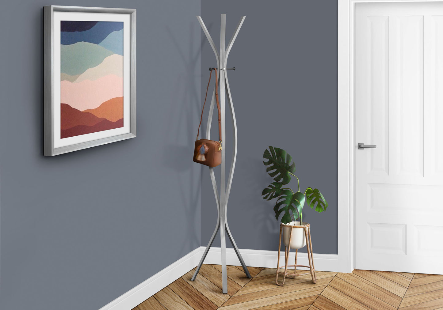 Free Standing Coat Rack 3 Hooks For Entryway