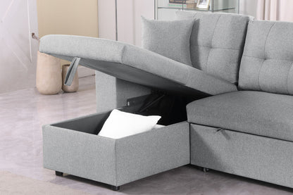 Daniel - Upholstered Reversible Sectional With Pull Out Loveseat