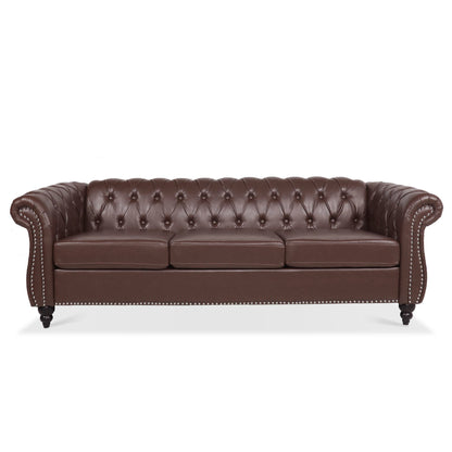 Rolled Arm Chesterfield 3 Seater Sofa