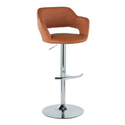 Margarite - Contemporary Ajustable Barstool With Swivel With Rounded T Footrest (Set of 2)