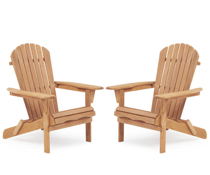 Lounge Patio Chair For Garden Outdoor Wooden Folding Adirondack Chair (Set of 2) Solid Cedar Wood Lounge Patio Chair For Garden