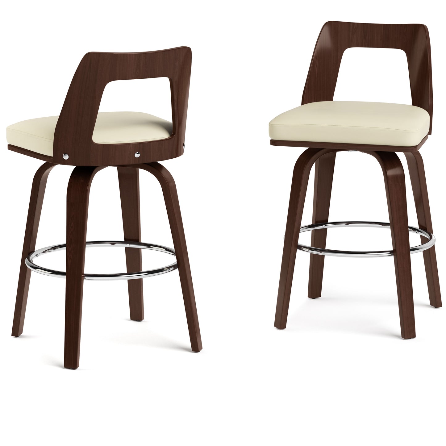 Ellison - Bentwood Upholstered Swivel Stool (Set of 2)