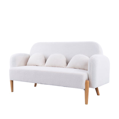 Teddy Velvet Two-Seater Sofa With Three Lumbar Pillows