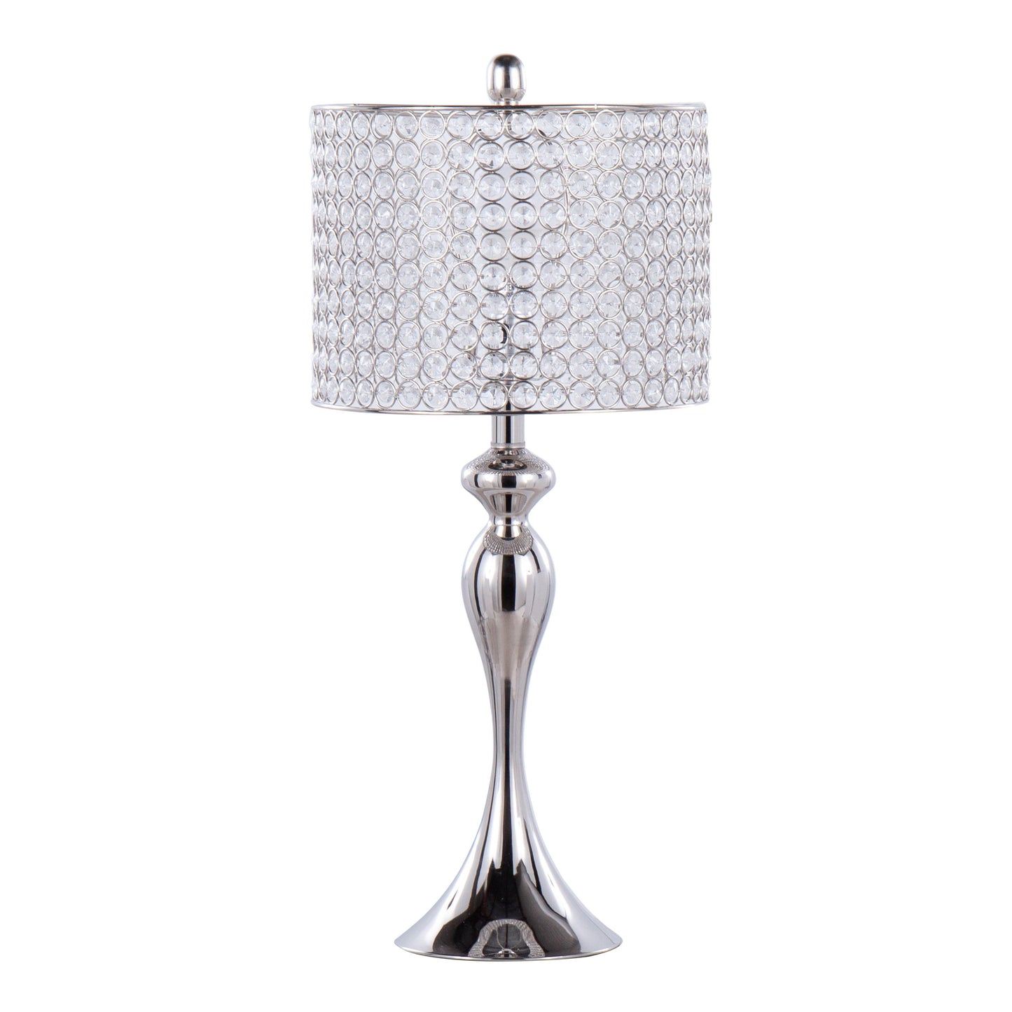 Ashland - Contemporary Table Lamp Round Clear Crystal Beads (Set of 2) - Polished Nickel