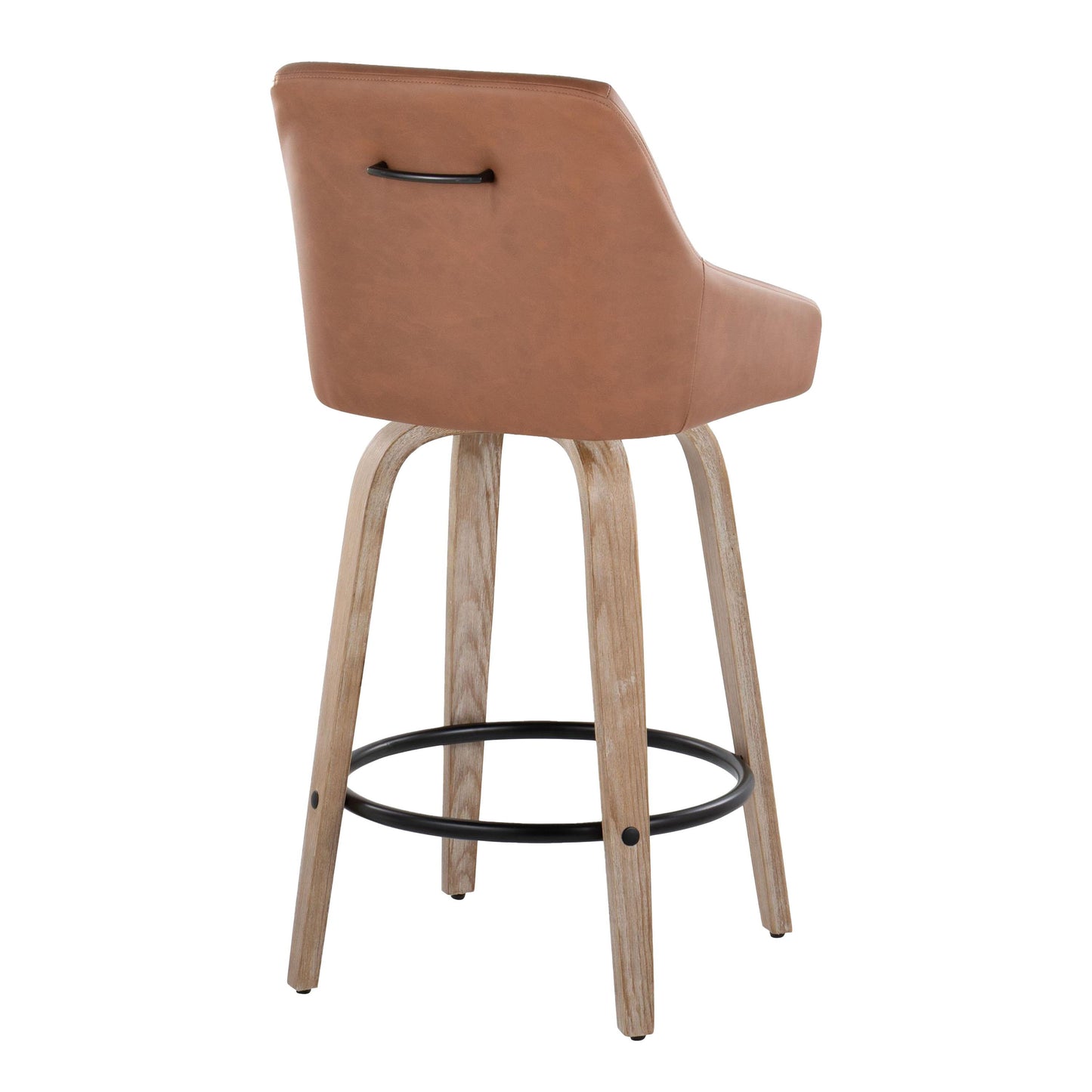 Hannah - Transitional Fixed Height Counter Stool With Swivel With Round Footrest (Set of 2)