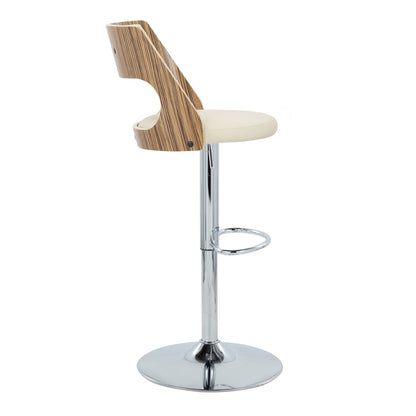 Cecina - Mid-Century Modern Adjustable Height Barstool Wth Swivel And Oval Footrest (Set of 2)