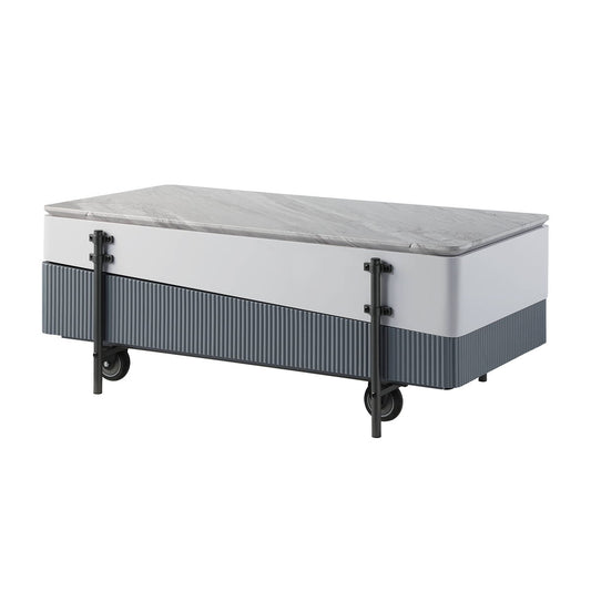 Wilkins - High Gloss Coffee Table With Lift Top - Gray / White