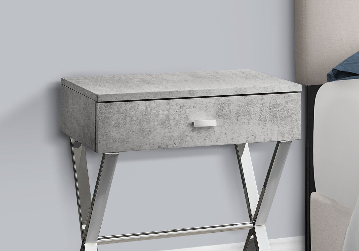 Accent Side X Table, Storage Drawer, Contemporary & Modern