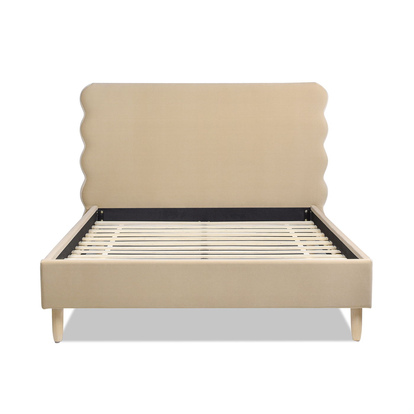 Stockholm - Modern Wavy Headboard Platform Bed