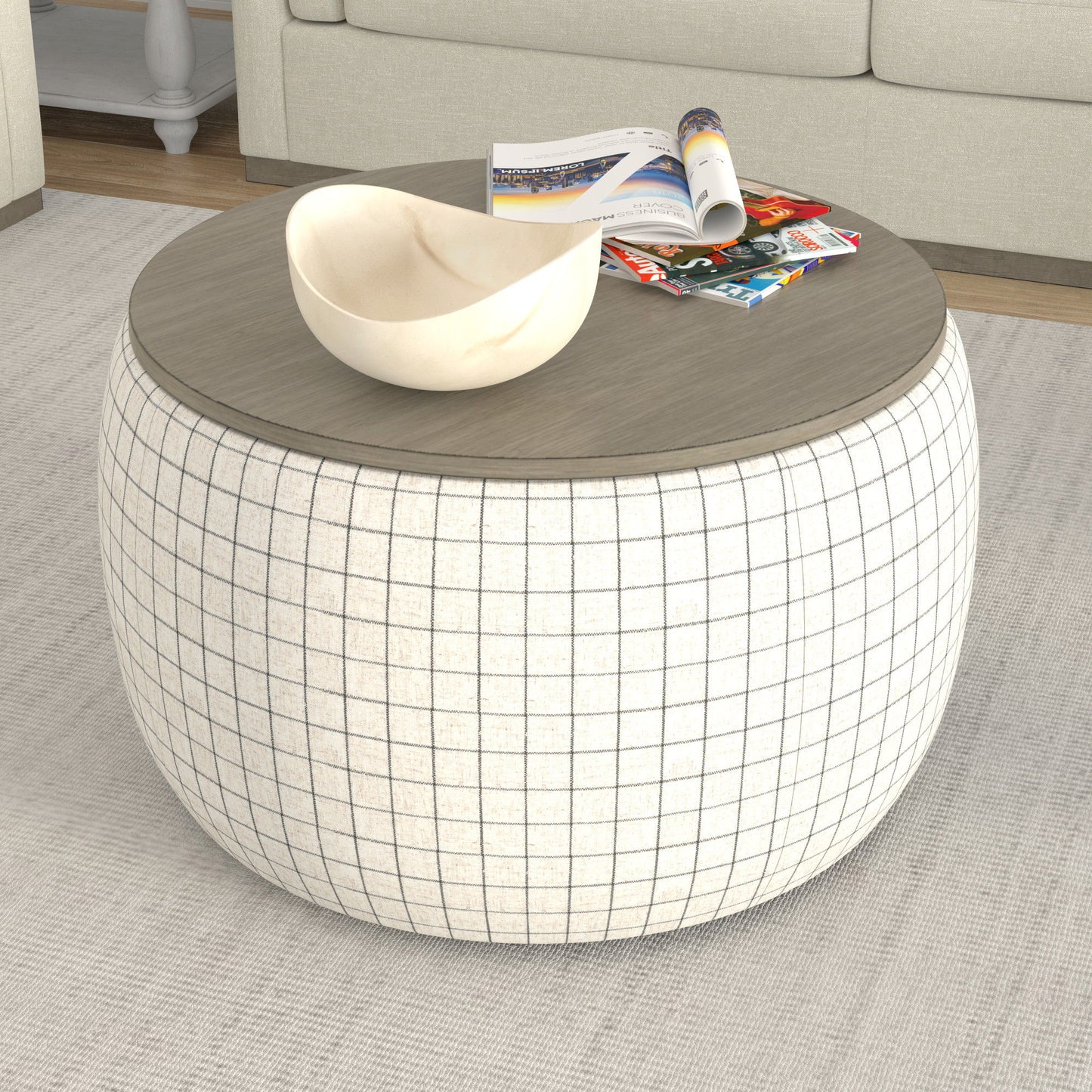 Revel - Storage Ottoman - White