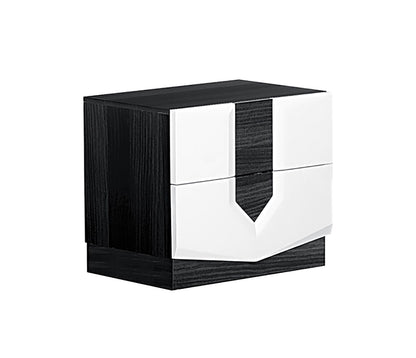 Vios - Zebra High Gloss Nightstand - White