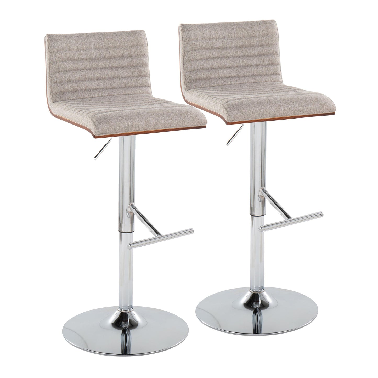 Mason - Contemporary Adjustable Barstool & Swivel With Straight T Footrest (Set of 2)