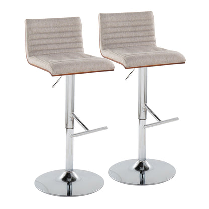 Mason - Contemporary Adjustable Barstool & Swivel With Straight T Footrest (Set of 2)