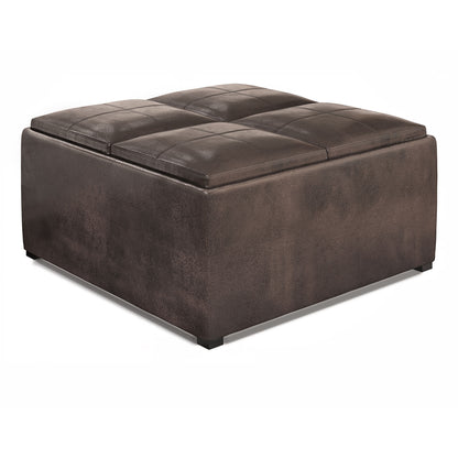 Avalon - Upholstered Square Coffee Table Storage Ottoman