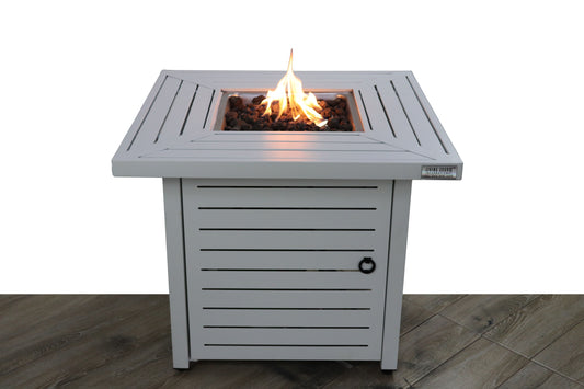 Propane Fire Pit Table - Antique Gray White