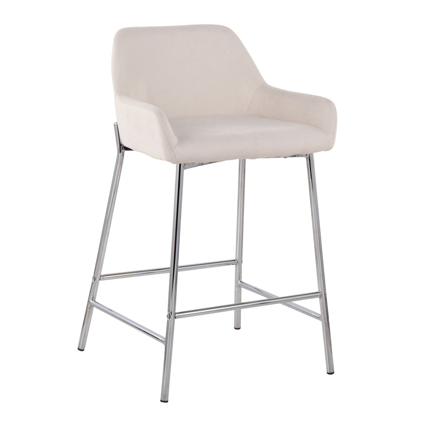 Daniella - Contemporary Fixed Height Counter Stool With Metal Legs (Set of 2)