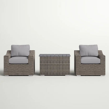 Chic 2 Person Seating Group With Cushions Ideal For Cozy Outdoor Gatherings - Gray Mix