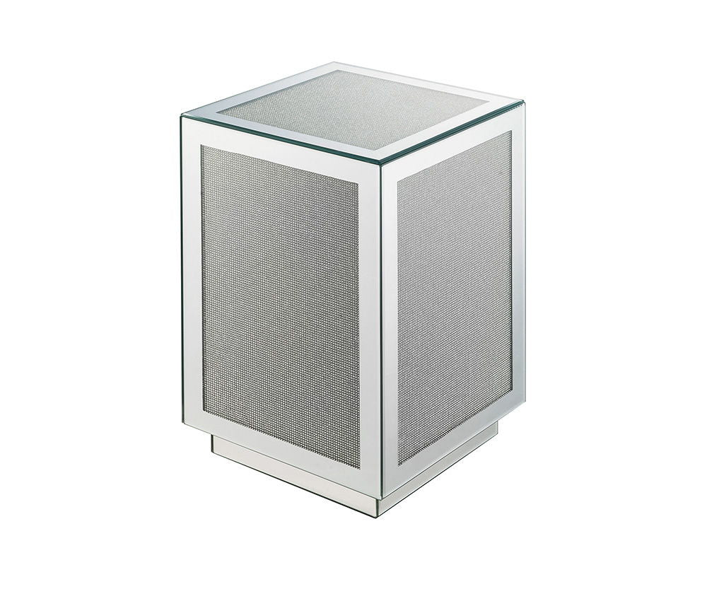 Noralie - Mirrored Faux Dimaonds Accent Table - Silver